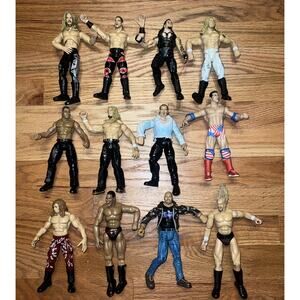 Lot of 13 VINTAGE 1999-2001 Jakks Pacific TITAN TRON LIVE Wrestling Figures WWF